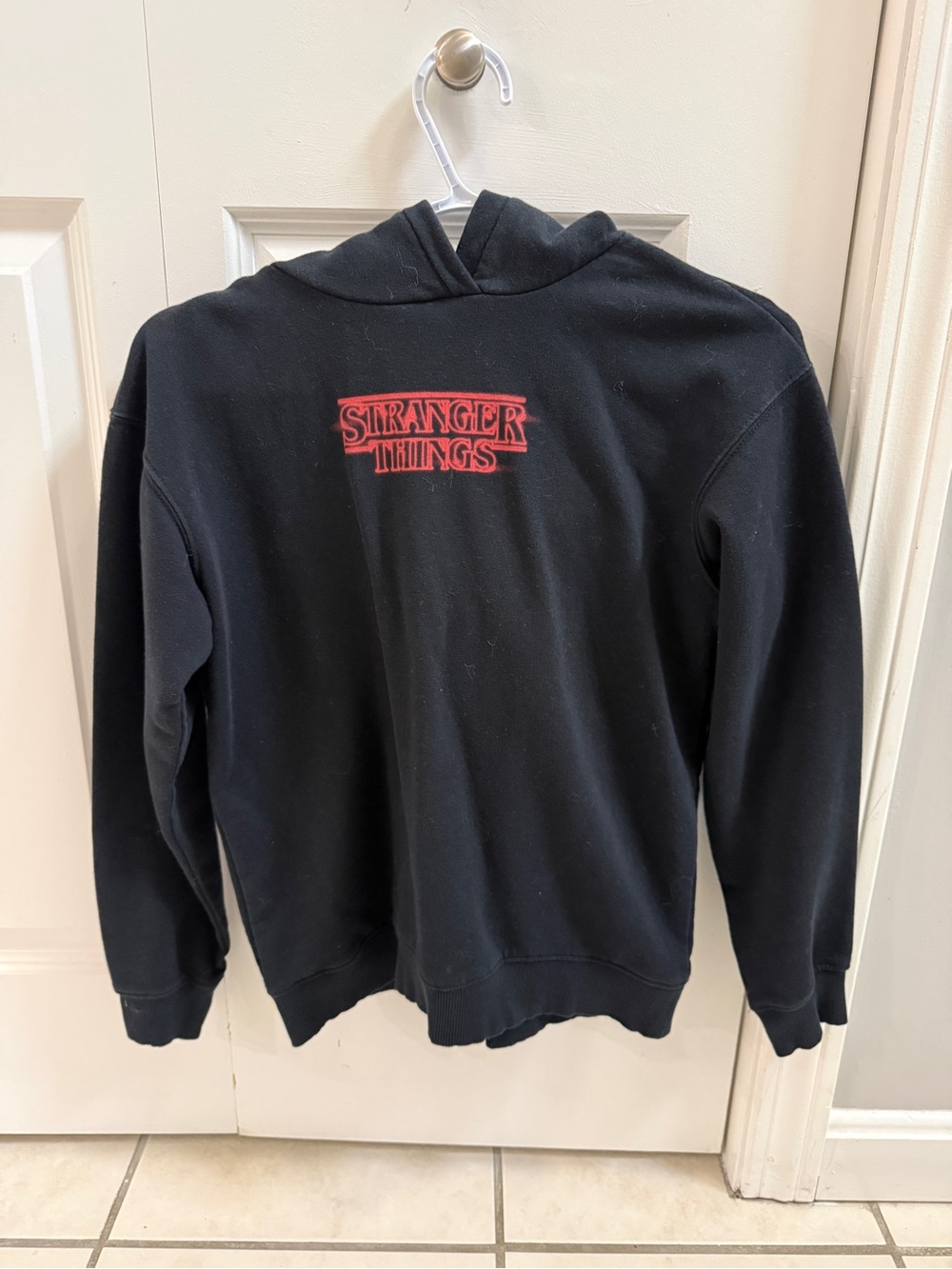 H&M Black Hoodie with Red Stranger Things Logo